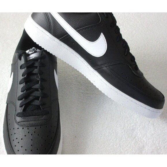 Nike Men\'s Court Vision Lo Next Nature Leather Shoes Black White Sizes NIB main image 5